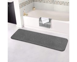 Badmat - Mat voor in de Badkamer Antislip Absorberende Microvezels Dikke Pluche Machine Wasbare Badmat - 20 x 70 cm - Donkergrijs