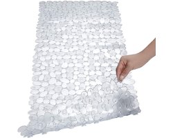Badmat met kiezelpatroon - Antislip badmat - Badkuip - Douchecabine - 40,6 cm x 89 cm - Transparant - PVC