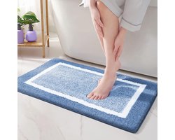 Badmat Microvezel - Douchemat Antislip - Badkamer Vloer - Sneldrogend Absorberend - 50x75 cm - Blauw