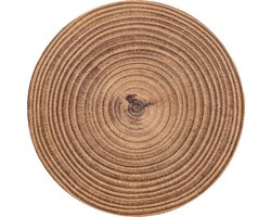 Badmat rond 70x70 cm - Antislip - Boomstam - Hout - Bruin - Badmatten voor badkamer - Badkamermat - Douchemat - Ronde badkamer mat