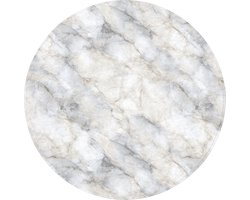 Badmat rond 70x70 cm - Antislip - Grijs - Marmer - Gedetailleerd - Badmatten voor badkamer - Badkamermat - Douchemat - Ronde badkamer mat