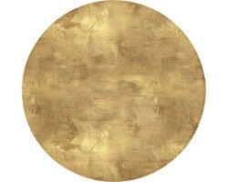 Badmat rond 70x70 cm - Antislip - Industrieel - Textuur - Goud - Badmatten voor badkamer - Badkamermat - Douchemat - Ronde badkamer mat