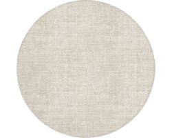 Badmat rond 70x70 cm - Antislip - Linnen - Textuur - Beige - Badmatten voor badkamer - Badkamermat - Douchemat - Ronde badkamer mat