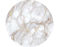 Badmat rond 70x70 cm - Antislip - Wit - Goud - Marmer - Grijs - Badmatten voor badkamer - Badkamermat - Douchemat - Ronde badkamer mat