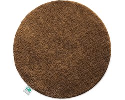Badmat Rond - Zachte Vloermat - Badkamer Comfort - Antislip Onderkant - 95 cm Diameter - Bruin