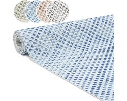 Badmat Schuimmat - Douchemat Badloper - Veilig Douchen - Antislip Schuim - 120 x 65 cm - Blauw Geruit
