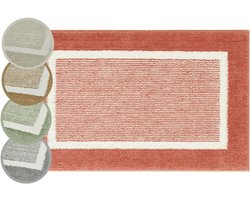 Badmat Set - Douchemat Antislip - Badkamer Comfort - Zacht Wollen Oppervlak - 40x60cm + 60x100cm - Roodbruin