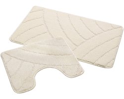 Badmat Set Nevada – Douchemat 50x80 cm & WC Mat 40x50 cm – Zachte Chenille Badkamermat – Antislip – Wasbaar – Oeko-Tex– Creme