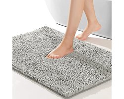 Badmat TPR Antislip - 90x60cm - Absorberende Badmat - Badkamermat - Douchemat - Licht grijs - Extra Zwaar - SEVEND®