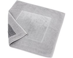Badmat Velours - Antislip Mat - Badkamer Comfort - Hoge Zuigkracht - 60x60 cm - Grijs Zilver