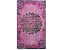 Badmat Vintage Design - Vloerkleed Badkamer - Veilig Douchen - Antislip Onderkant - 60 x 100 cm - Violet Multicolor