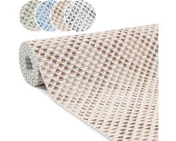 Badmat Zacht Schuim - Antislip Loper - Veilig Douchen - Op Maat Te Knippen - 220x65cm - Bruin Karo