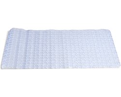 Badmat/douchemat transparant vierkant patroon 69 x 39 cm - Anti-slip mat voor in de douchecabine