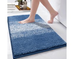 Badmatten 80 x 120 cm, badkamertapijt, antislip, waterabsorberende badmat voor douche, badkuip, machinewasbaar, douchemat, blauw
