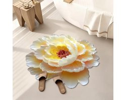 Badmatten - Badmat met bloemenprint, badmat met waterglijbaan, superabsorberende mat, machinewasbaar, sneldrogende badmat voor badkamer, slaapkamer en...