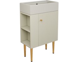 Badmeubel 55x31x91 5cm Wastafel Met Onderkast MDF Met Zijplank En Deur Met Opbergruimte Modern Voor Badkamer Toilet Voor Kleine Appartementen