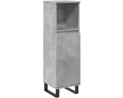 Badmeubel Hoge Kast 30x30x100 cm met Opbergruimte - Beton Grijs