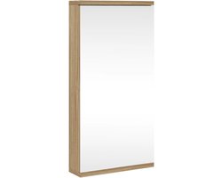 Badmeubel met spiegel 30x24x60 cm eikenhout