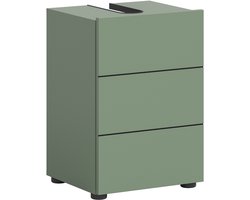 Badmeubel Vira Xonox - Melamine Smoke Green - 38x56x34 Cm - Xonox - Badkamer Enkele Wastafelonderkast - Groen - Spaanplaat