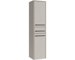 Badplaats Badkamerkast Florence 30 x 35 x 130 cm – Beige – Hangende Kolomkast met 2 Deuren en 1 Lade