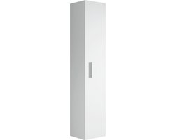 Badplaats Badkamerkast Pluto 30 x 30 x 150 cm - Wit - Hangende Badkamerkasten Hoog met 1 Deur