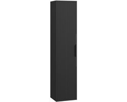 Badplaats Badkamerkast Rimini 38 x 33 x 170 cm – Mat Zwart – Hangende Kolomkast met 1 Deur