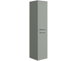 Badplaats Badkamerkast Saturnus 35 x 35 x 130 cm - Mat Groen - Hangende Kolomkast met Twee Deuren