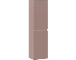 Badplaats Badkamerkast Thermis 40 x 30 x 150 cm - Mat Roze - Hangende Kolomkast met 2 Deuren