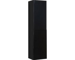 Badplaats Badkamerkast Vienna 40 x 30 x 150 cm - Hoogglans Zwart - Hangende Kolomkast met 2 Deuren