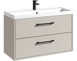Badplaats Badkamermeubel Florence 01 80 x 40 cm – Beige – Hangend Badmeubel met Soft-Close