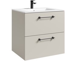 Badplaats Badkamermeubel Muro 60 cm - Beige - Badmeubel met Wastafel