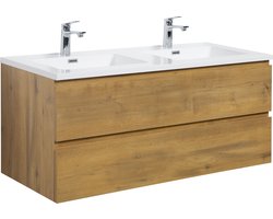 Badplaats Badkamermeubel Set Angela 120 cm - Eiken - Badmeubel met Wastafel