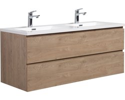 Badplaats Badkamermeubel Set Angela 120cm - Kastanje Eiken - Badmeubel met Wastafel