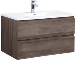Badplaats Badkamermeubel Set Angela 90 cm - Bruin Eiken - Badmeubel met Wastafel