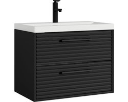 Badplaats Badkamermeubel Set Etna 01 60 cm - Mat zwart - Badmeubel met wastafel