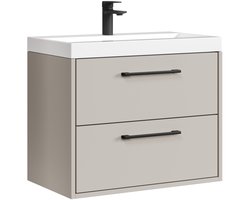 Badplaats Badkamermeubel Set Florence 01 60 cm – Beige – Hangend Wastafelmeubel met Soft-Close