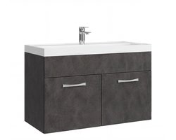 Badplaats Badkamermeubel Set Paso 01 80 x 40 cm – Donker Grijs – Badmeubel met Wastafel