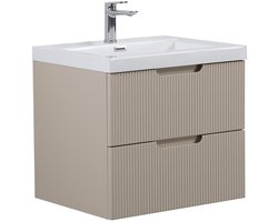 Badplaats Badkamermeubel Set Thermis 60 cm – Beige – Badmeubel met Wastafel