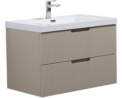 Badplaats Badkamermeubel Set Thermis 80 cm – Beige – Badmeubel met Wastafel