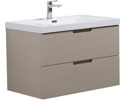 Badplaats Badkamermeubel Set Thermis 80cm - Crème - Badmeubel met Wastafel