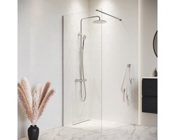 Badplaats Douchewand Florida 60 x 200 cm - Chroom – Inloopdouche 8 mm Veiligheidsglas