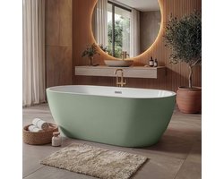 Badplaats Ligbad Bahia 170 x 75 x 58 cm – Vrijstaand Bad – Groen Mat