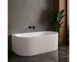 Badplaats Ligbad Havana 170 x 80 x 58 cm - Half Vrijstaand Bad - Hoogglans wit