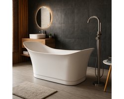 Badplaats Ligbad Santa Fé 170 x 78 x 82 cm - Vrijstaand Bad - Hoogglans wit