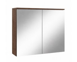 Badplaats Spiegelkast Toledo 80 x 20 x 60 cm – Walnoot Bruin – Badkamerkast Badkamer