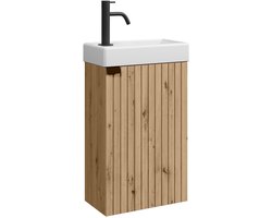 Badplaats Toiletmeubel Bosco 40 x 22 cm – Eiken – Fonteinmeubel met Wastafel