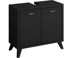 Badplaats Wastafel Onderkast Colima 60 x 28 x 54 cm - Zwart - Badkamerkast – Staand Wastafelmeubel