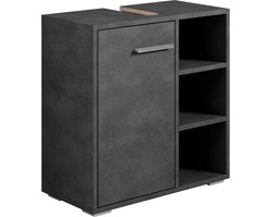 Badplaats Wastafel Onderkast Neptunus 60 x 28 x 60 cm - Donker Grijs - Badkamerkast – Staand Wastafelmeubel