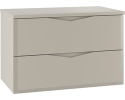 Badplaats Wastafelkast Duro 80 x 46 x 52 cm – Beige – Hangend Badmeubel met 2 Lades