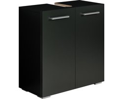 Badplaats Wastafelkast Jupiter 60 x 30 x 60 cm – Mat Zwart – Badkamerkast – Staand Wastafelmeubel